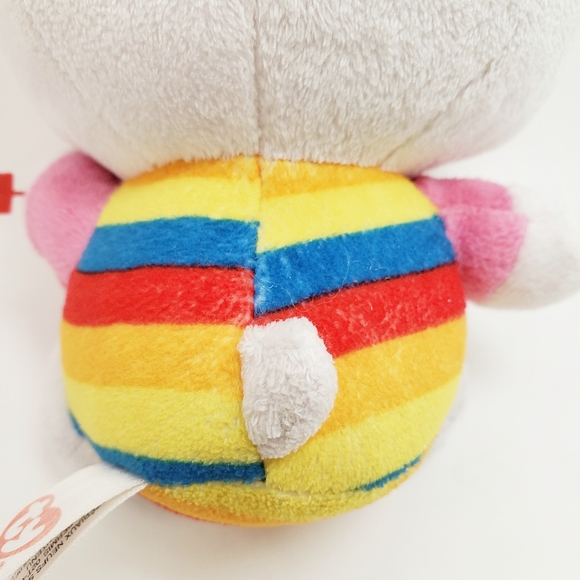 Ty Sanrio Hello Kitty Plush Rainbow Stripes with Pink Cupcake - Picture 8 of 11